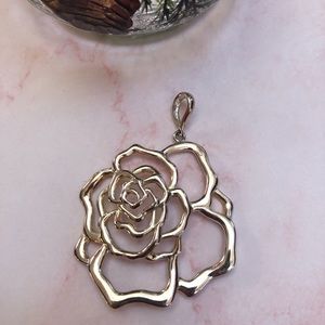 JCM .925 Sterling Silver Rose Shape Large Pendant